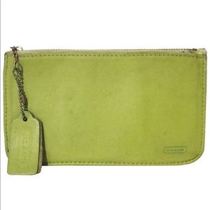 Coach vintage green leather zipper pouch